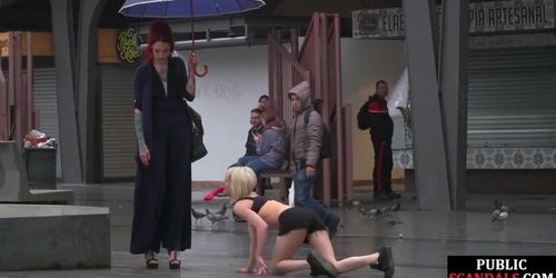 Public Disgrace Public Naked Slut Whipped Outdoor By Master And Domina Tnaflix