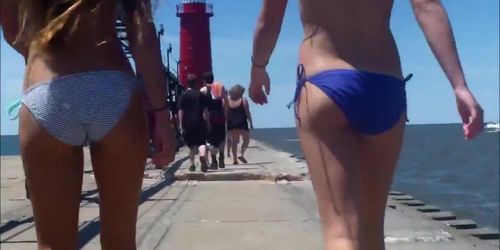 Candid Beach Bikini Butt Ass West Michigan Booty Killer Tnaflix