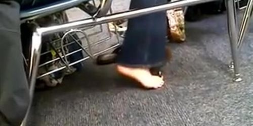 Candid College Blonde Feet Red Painted Toes Tnaflix