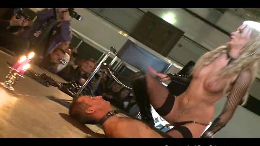 SCANDALONSTAGE Nasty Babes Teasing A Horny Guy Form The Public On