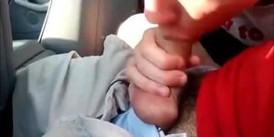 young twink sucks dick in car and swallows