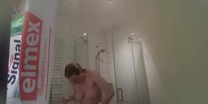 Cute German caught in the shower 1