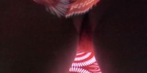 Red costume upskirt of cute playgirl (Angel Red)