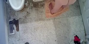 Milf  mature wife barhroom nude shower cam