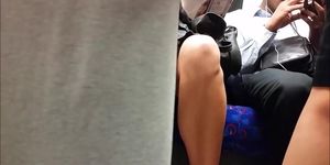 Tube upskirt, hot afternoon