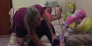Girl Tickled by mother - Latina
