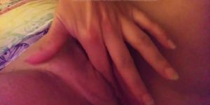 Busty Teen fingering her wet pussy upclose