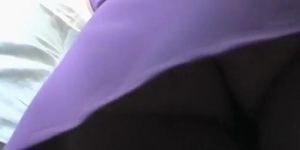 Awesome purple suit upskirt movie