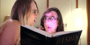 Students read spell and become lesbians and fuck in library (Carter Cruise, Whitney Wright)