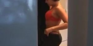 Sexy big butt red head changing 2