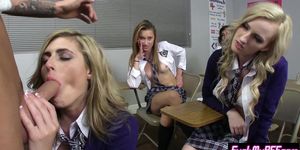 Horny teen students learned to suck a dick and pleased naughty teacher (Skylar Green, Mia Mae, Tyler Steel, Sex Teen)