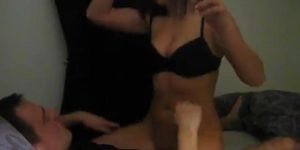 Amateur smoking and riding with real female orgasm