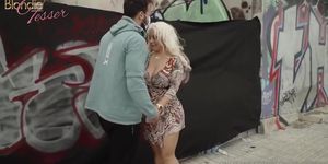 Outdoor session with thick ass blondie F