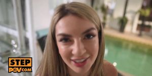 POV - Screwing your new stepmother Kat Squirt at your pop's place