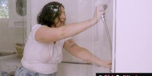 GIRLS OUT WEST - Hot busty MILF masturbates in the shower