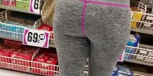 Milf with big ass wearing gray sports pants