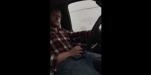 Jerking cock while driving in my car