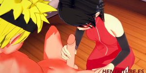 Boruto Naruto Hentai 3D - Sarada Handjob & Blowjob To Naruto And Cum In Her Mouth - Hentai Rough Sex