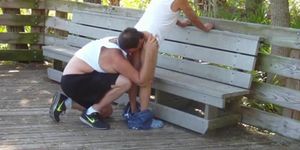 older gays have sex in public park