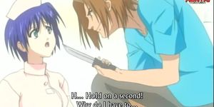 Dirty hentai nurse masturbates in from of a patient to cure him! UNCENSORED