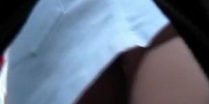 Sexy gap between thighs caught on cam in this upskirt video