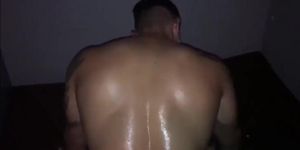 Muscled guy fucked raw in Seex shop booth