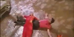 Nalini Hot Rain song in red saree