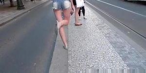 Girl in a sexy shorts