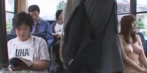 Busty Japanese fucks random man on public bus (Yuma Asami)