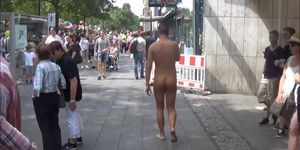 naked at street in daylight