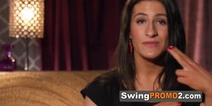 Quiet wife is willing to have the best experience ever at the swingers party