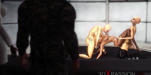 Sci-Fi Sex In Area 51. Shemale Sex Androids Fucks Rough A Hot Black Girl