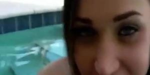 My Girlfriend And Her Friend Tease Me In The Pool