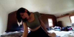 Petite big boob girlfriend getting pounded by bf