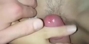 Cum on Hairy Teen Pussy