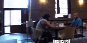 Mofos - Young couple fuck in café in public