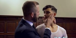 NEXT DOOR TABOO - Seduced twink sucks off bearded stepdad before barebacking