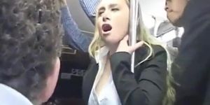 Blonde groped in Bus