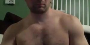 Hairy Hunk Jerking Cock