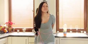 Tied Girl Jeans wetting
