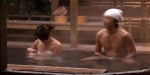 Fucking other man at Hot spring, but husband expect to watch the scene