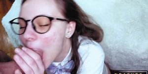 Please Cum on my Face and Glasses Russian GF (Angie Lynx)