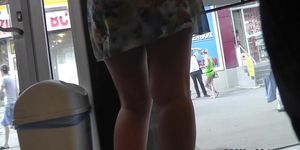 Appetizing ass of the amateur gal in the public upskirt