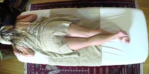 Massage loving girl fucked in missionary pose