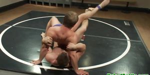Muscular jocks assfucking after wrestling