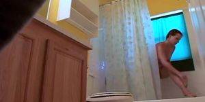Cute Guest Shaving In Bathroom Spycam