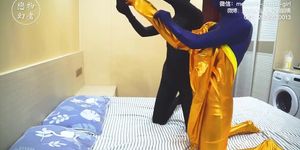 Chinese Zentai and pantyhose encasement