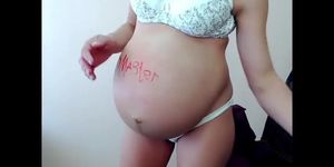 big belly blonde pregnant webcam