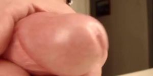 Closeup masturbation hand fucking cumshot load jizz