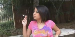 Sexy brown girl smoking